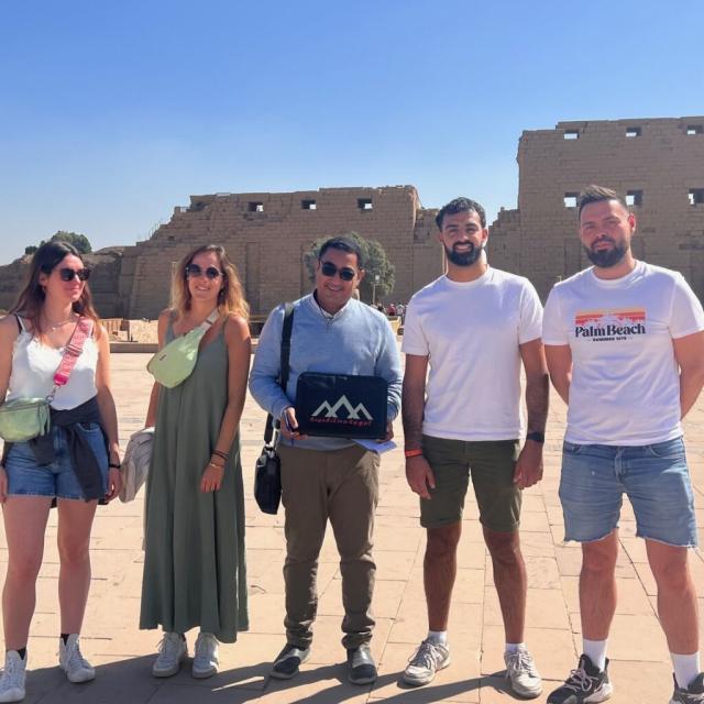 Travelers with their Expedition Egypt guide